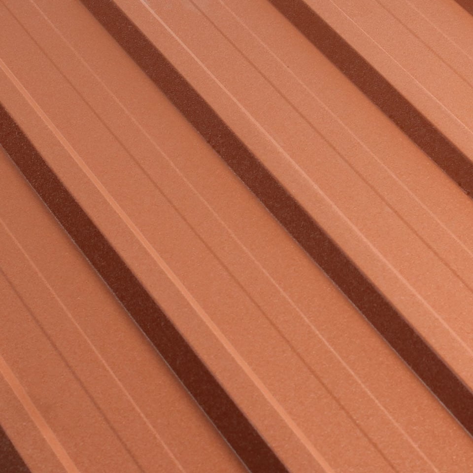 პროფილირებული ფერადი თუნუქის სახურავი 0.5X1140 ხაოიანი RAL8004 NOVA