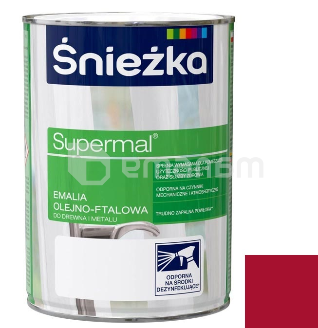 ემალი ზეთოვან-ფთალური Sniezka Supermal 800 მლ პრიალა წითელი