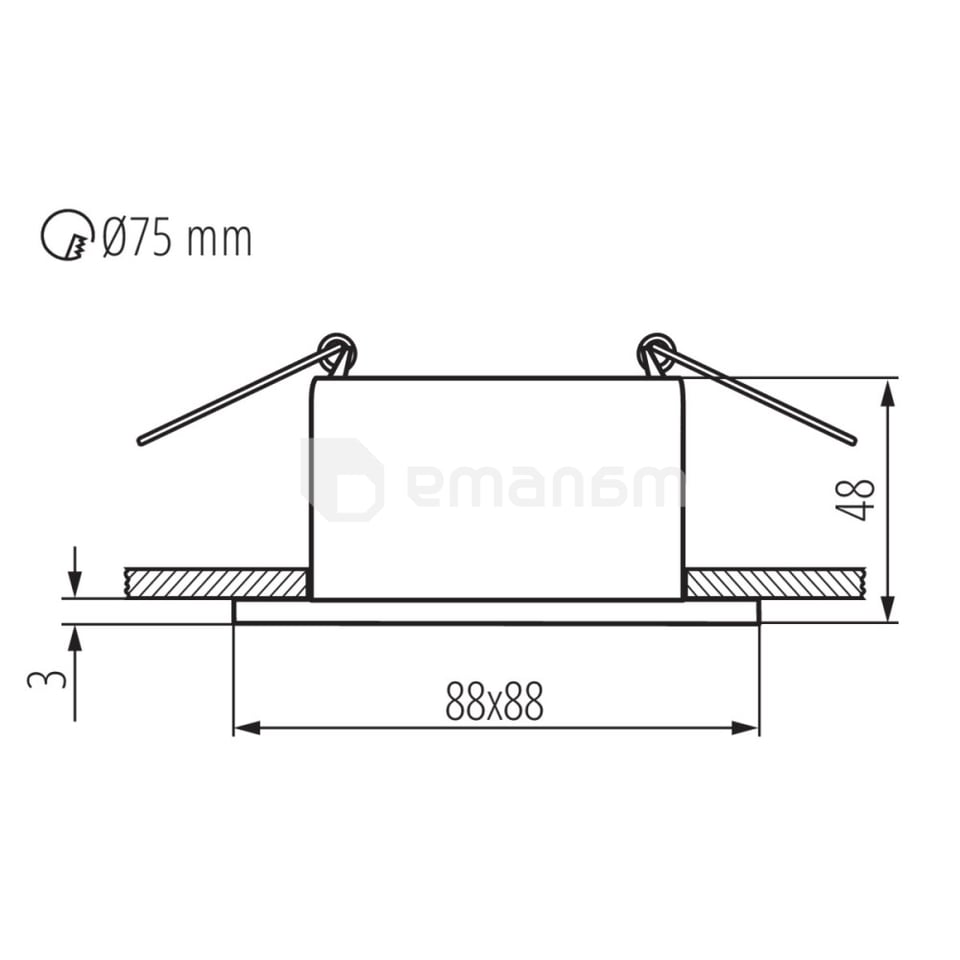 სანათი წერტილოვანი Kanlux 36216 DSL G/B GLOZO Gx5.3 GU10