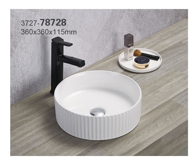 ხელსაბანი დასადგამი Pate Round 78728 Glossy თეთრი