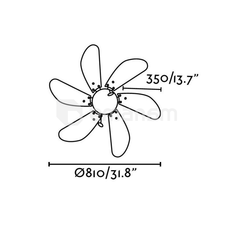 ვენტილატორი PALAO E14 1х40W Ø820მმ ღია ხისფერი