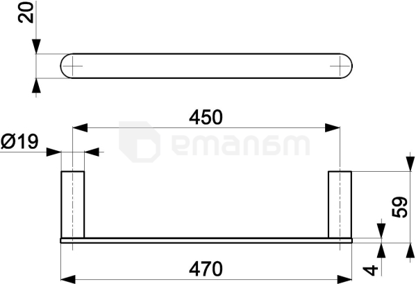 პირსახოცის საკიდი ძელი KFA GOLD 45cm