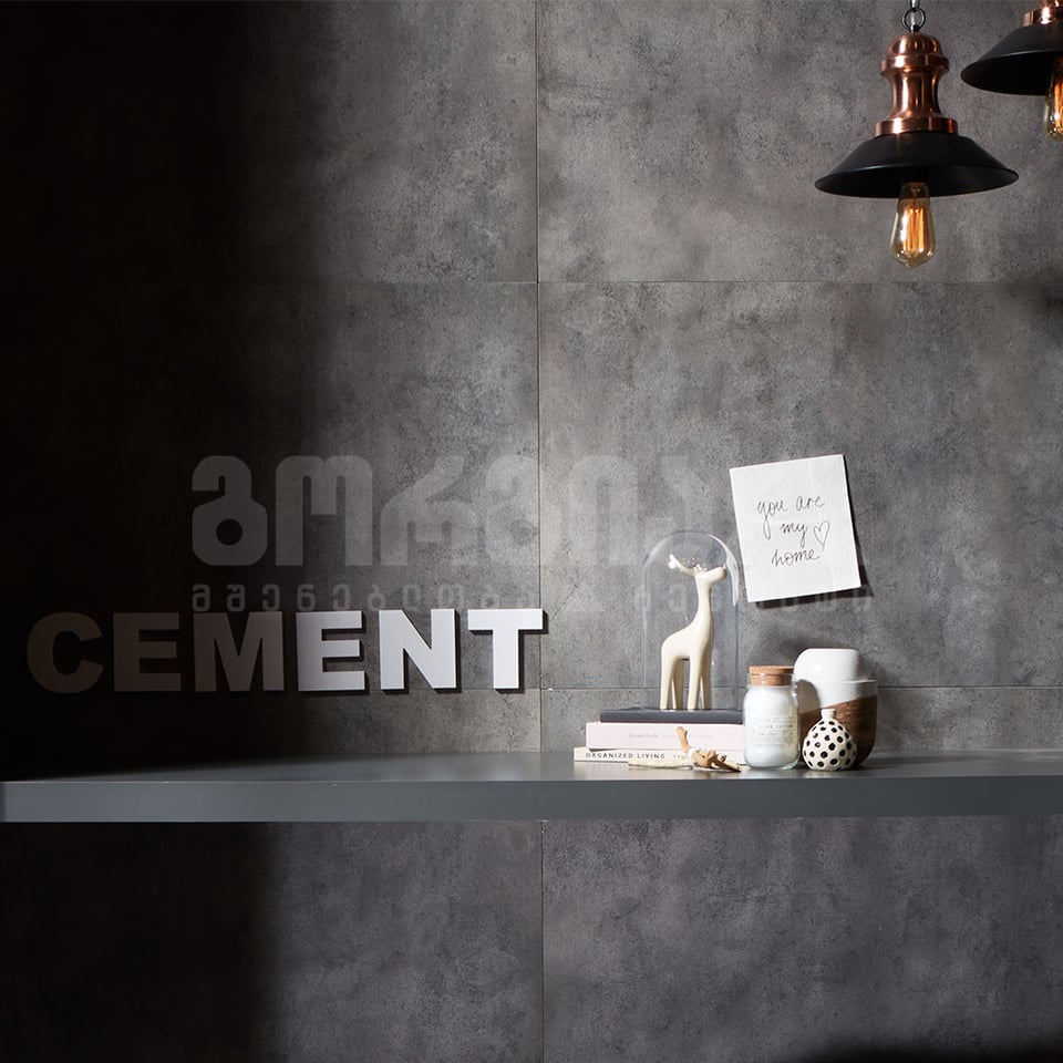 კერამოგრანიტი  CEMENT DARK GREY 60*120