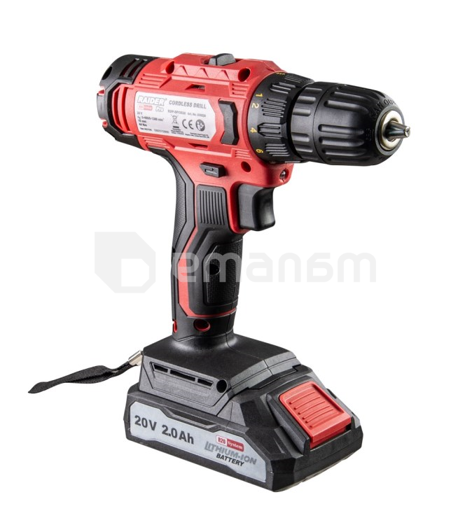 აკუმულატორის დრელი-სჭვალსახრახნი Raider RDP-SPCD20 20V