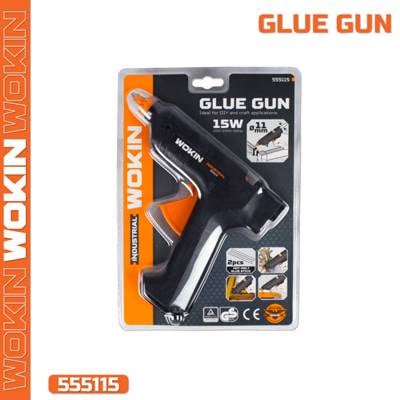 სილიკონის თოფი Wokin 555115, 15W(80W) Glue Gun, Black/Orange