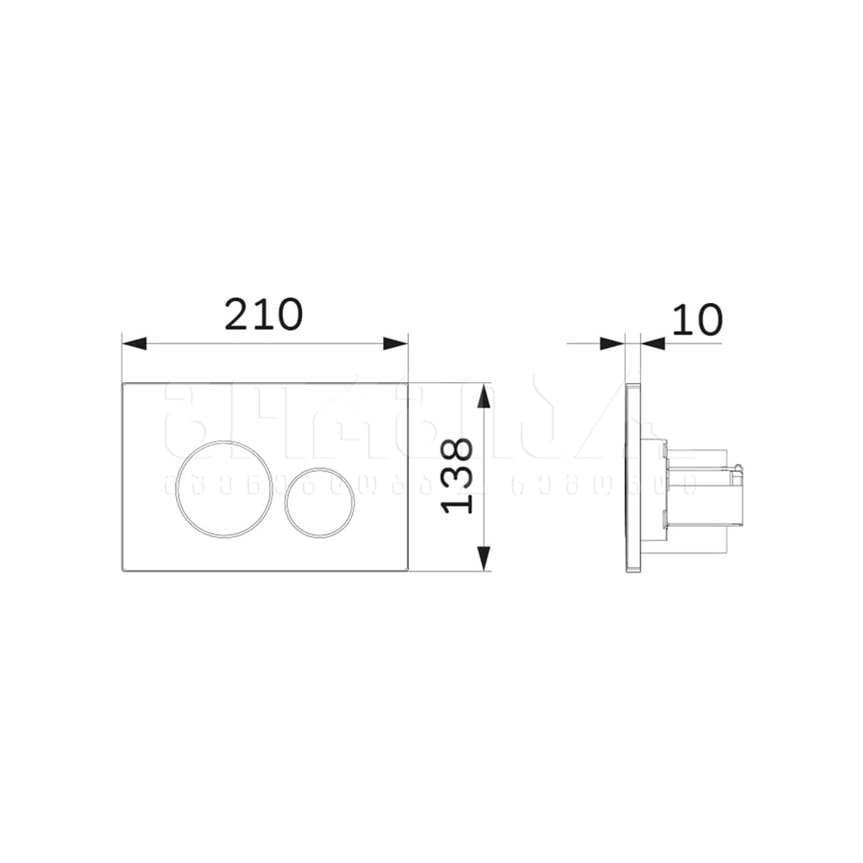 ინსტალაციის ღილაკი პნევმატური I049038 Pro L შავი მატი