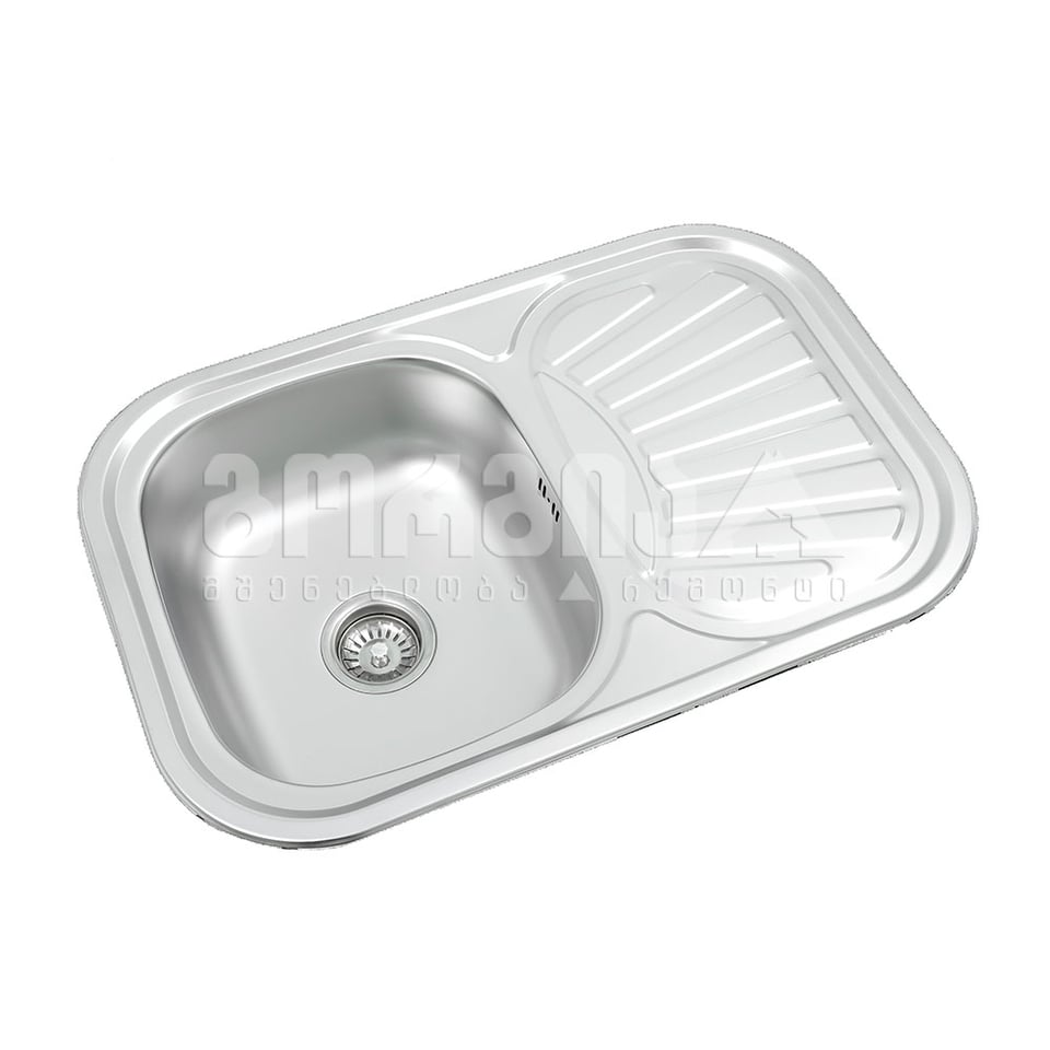 სამზარეულოს ნიჟარა LONG სიფონით 7549R 750*490*180 0.5 პრიალა