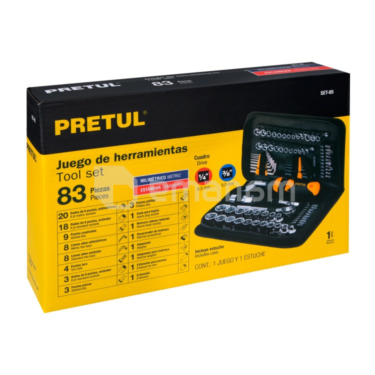 ინსტრუმენტების ნაკრები Pretul SET-85 83 ც