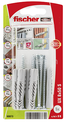 დიუბელი სჭვალით Fischer UX8x50 S 5 ც 90873