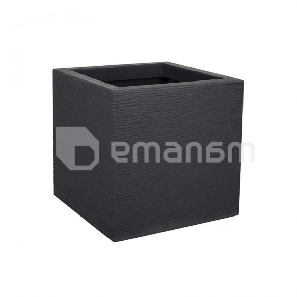 ქოთანი პლასტმასის EDA Plastiques CARRE GRAPHIT 29,5 X 29,5 X 29,5სმ 21ლ