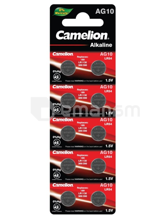 ელემენტი Camelion AG10-BP10 Alkaline LR54 10 ც