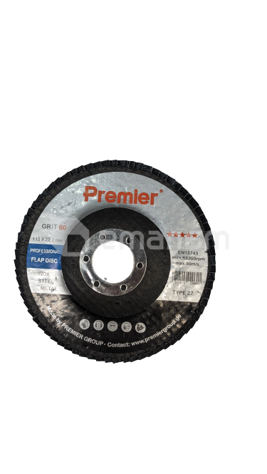 ლითონის სახეხი დისკო Premier  115 x 22 მმ. #60