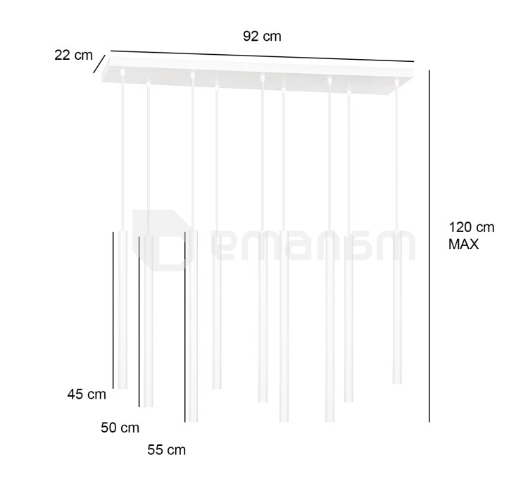 საკიდი EMIBIG Selter 9 G9 9x MAX 30W თეთრი