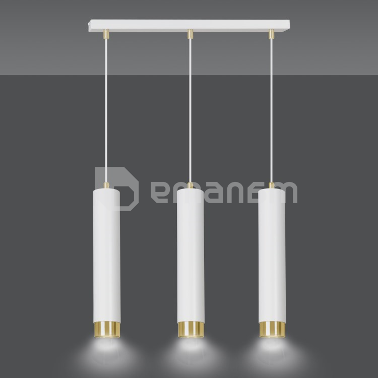 საკიდი EMIBIG Kibo 3 GU10 3x MAX 30W თეთრი ოქროსფერი