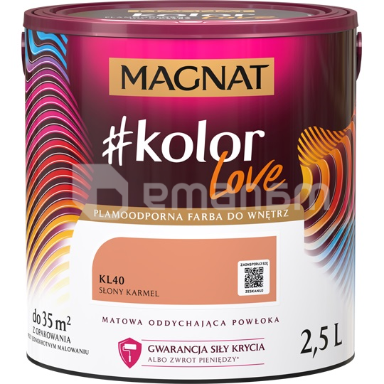 საღებავი ინტერიერის Magnat Kolor Love 2.5 ლ KL40 მარილიანი კარამელი