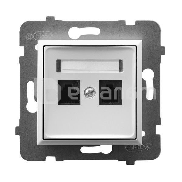 როზეტი კომპიუტერის CAT 5E Ospel Aria GPK-2U/K/m/00 2 განყოფილებიანი თეთრი