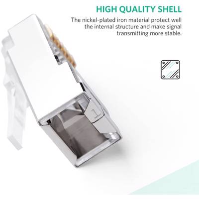 ქსელის კაბელის კონექტორი UGREEN NW111 (20333) Cat6 Connector Shielded Crystal Head 10Pack