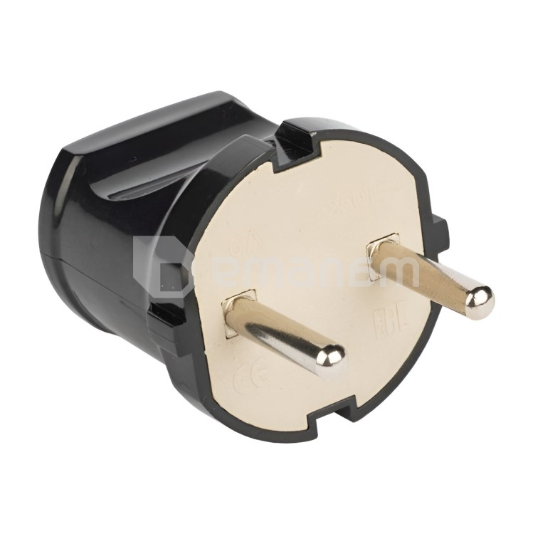 ჩანგალი EKF სწორი შავი 6А 250V