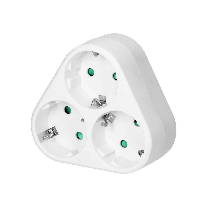 გამანაწილებელი ORNO Schuko 3 დამიწებთ თეთრი