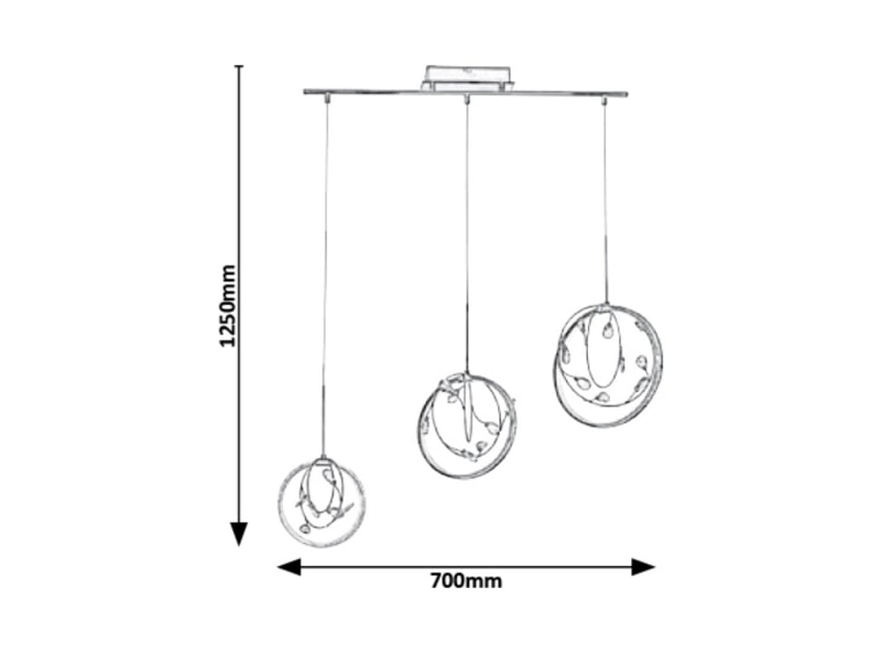 საკიდი Rabalux Chrissy LED 20W 1494 ვერცხლისფერი
