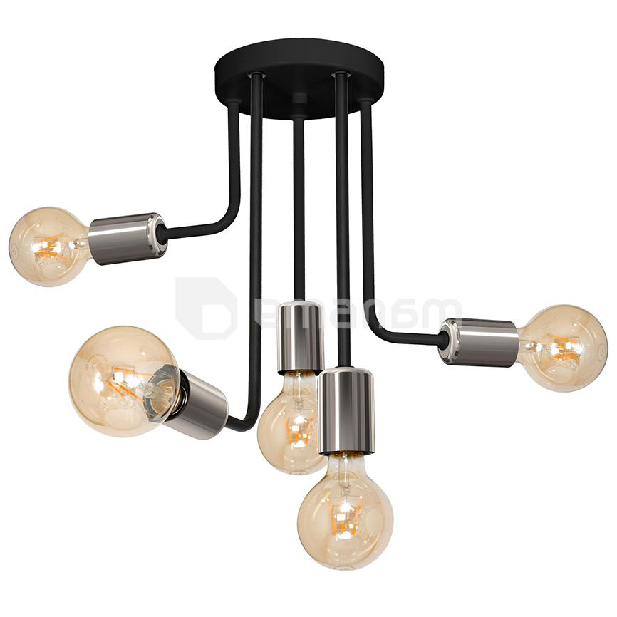 ჭაღი Luminex 7685 Candela 5 E27 15W შავი ქრომი