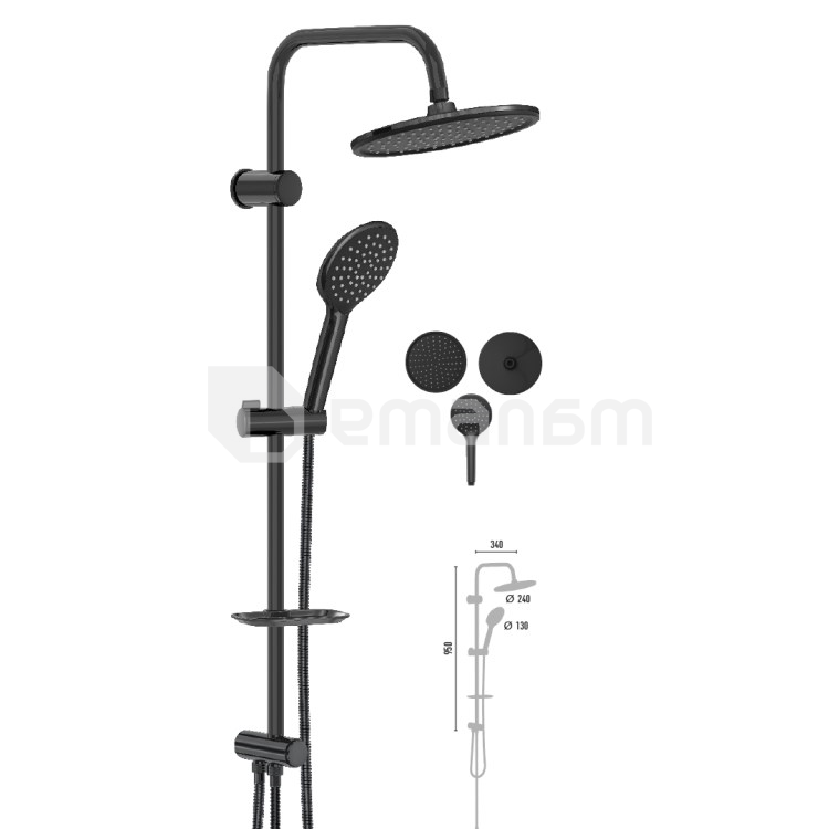 საშხაპე სისტემა Valtemo Deluxe Jet Black VS-2543