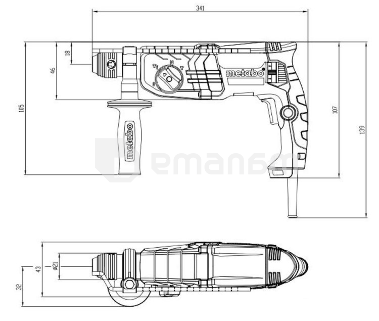 პერფორატორი Metabo KHE 2445 800W