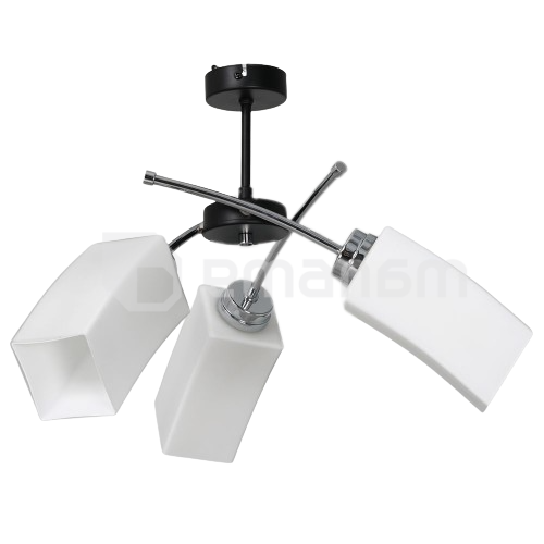 ჭაღი LUMINEX 3xE14 შავი თეთრი 158
