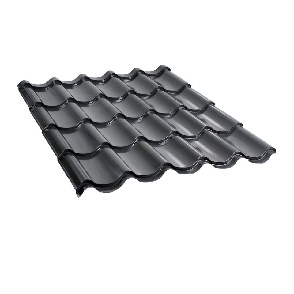 მეტალოკრამიტი ფერადი თუნუქის სახურავი 0.5X1180 პრიალა RAL7016 NOVA