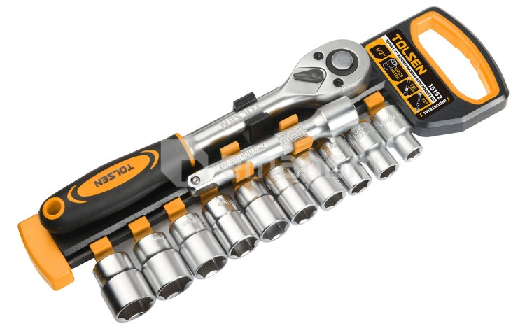 ნაკრები ჭრიალა საცვლელი თავაკებით Tolsen 1103-15152 1/2″ 12 ც