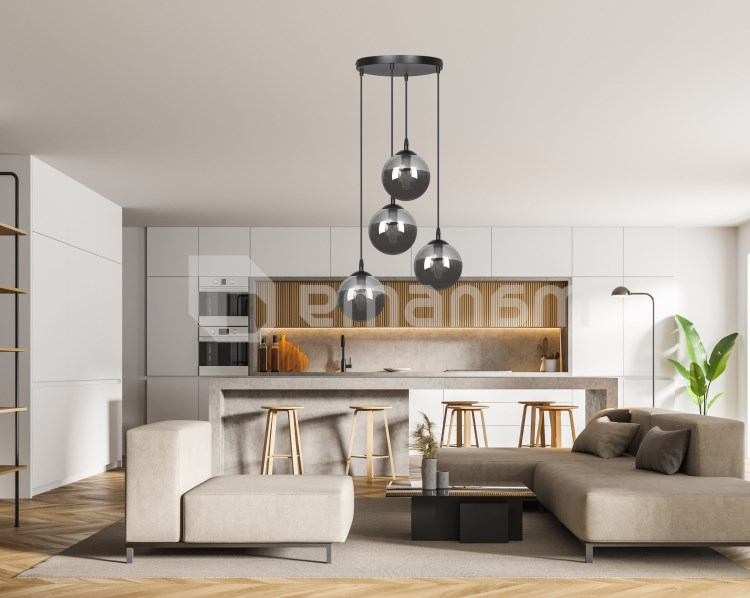 საკიდი EMIBIG Cosmo Premium 4 E14 4x MAX 40W შავი გრაფიტი