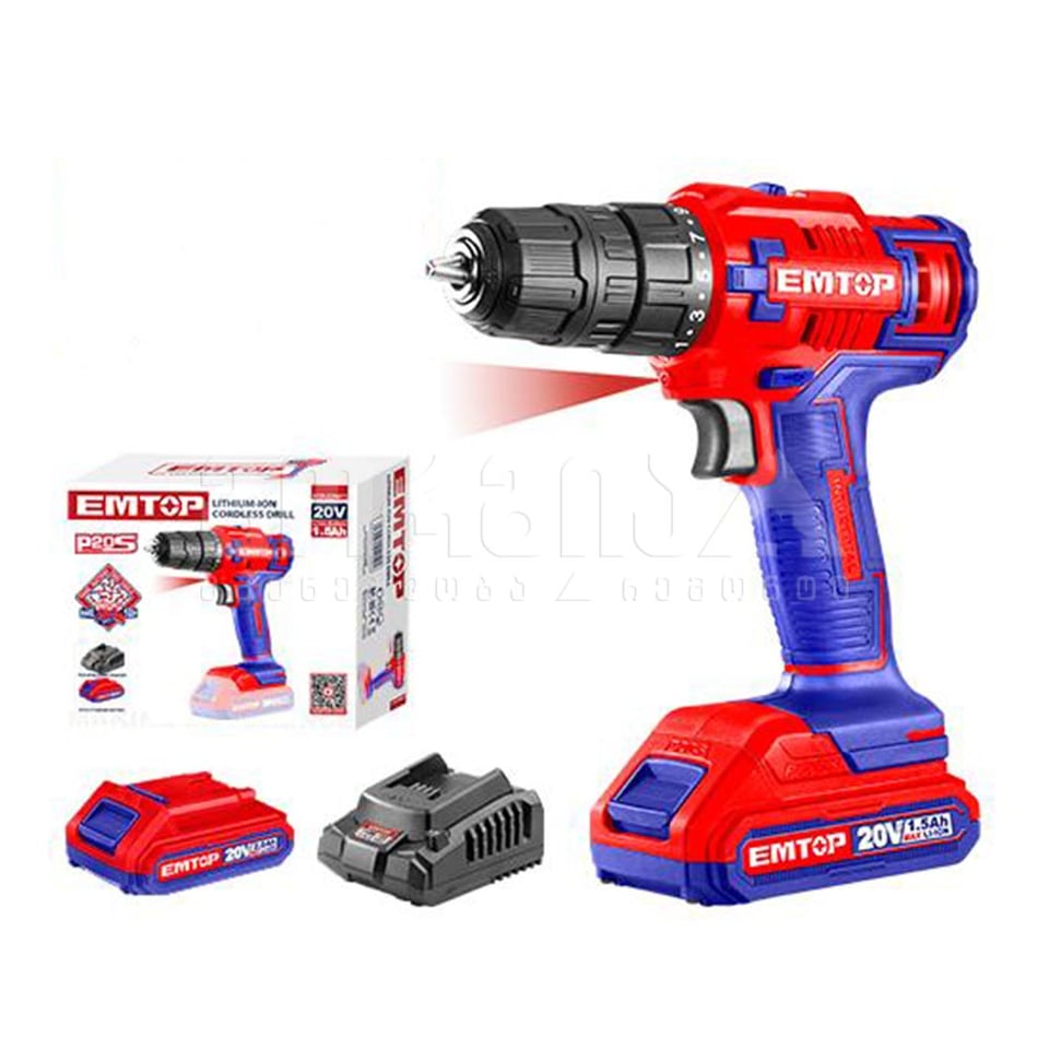 ხრახნდამჭერი Li-Ion 20ვ, 2 სიჩქარე Emtop-ECDL620011