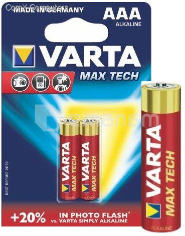 ელემენტი VARTA Alkaline Max Tech AAA 1.5 V 2 ც