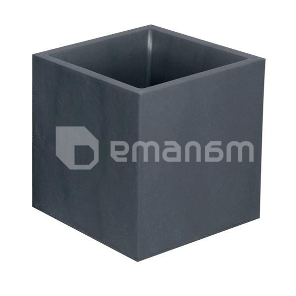 ქოთანი პლასტმასის EDA Plastiques POT CARRE VOLCANIA DECOR PIERRE 39,5x39,5x43,5სმ 31ლ