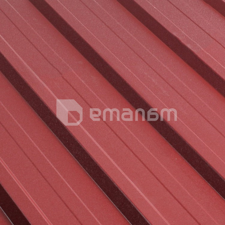 ფენილი პროფილირებული ტრაპეცია 1140x2000x0.45 მმ 2.28 მ² Wrinkle ბორდოსფერი