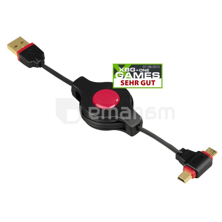 კაბელი Mini/Micro USB 2.0 , 0.75მ შავი 54515