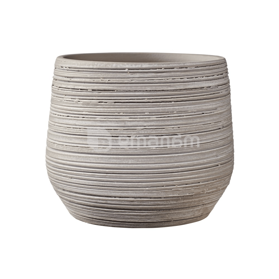 კერამიკული ქოთანი Ravenna pot round l. grey anthracite brown 3 assorted PDQ 13x14სმ