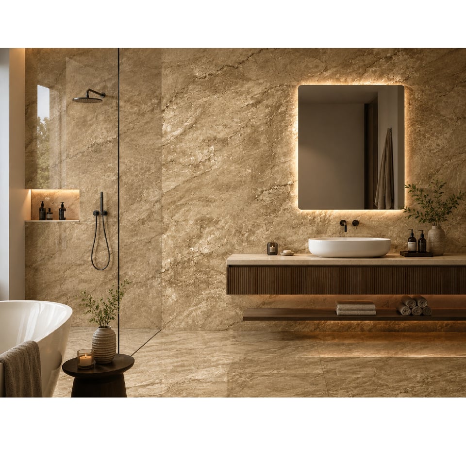 კერამოგრანიტი Ceroq GRACIE LIGHT BROWN POLISHED 60x120 სმ ღია ყავისფერი