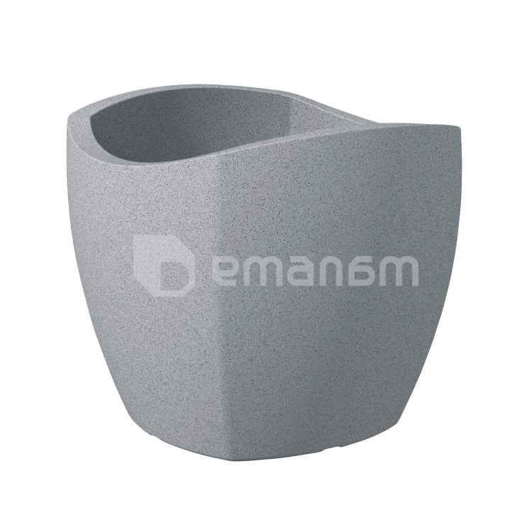 ქოთანი ყვავილის პლასტმასი Scheurich STONY GREY 40/256 WAVE GLOBE CUBO