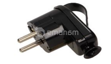 ჩანგალი Timex დამიწებით კუთხოვანი სახელურით 16А 250V შავი Uni-Schuko