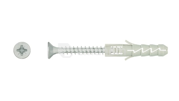 დიუბელი უნივერსალური Koelner UNIPLUG 6x30 მმ სჭვალით 12 ც B-UNIFIX-06+D  ბლისტი