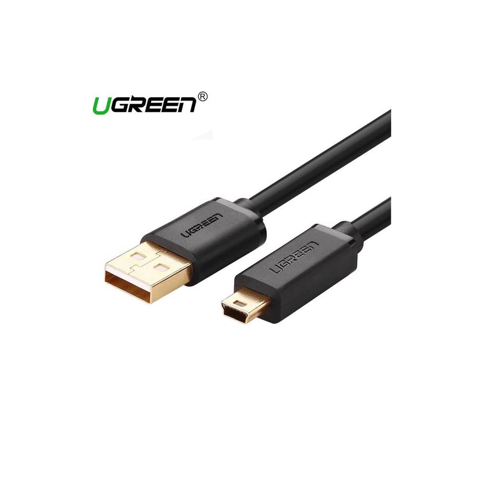 USB კაბელი UGREEN US132 (10386) USB 2.0 A Male to Mini 5 Pin Male Cable 3m (Black)