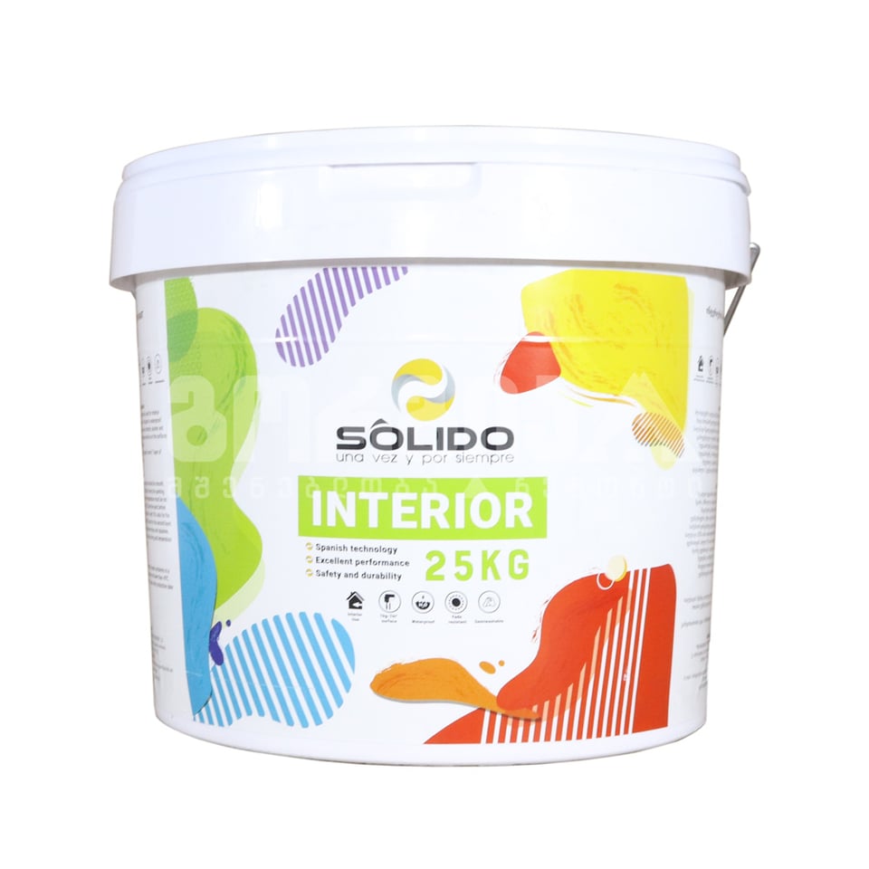 საღებავი ინტერიერის აკრილის 1/25კგ   SOLIDO თეთრი