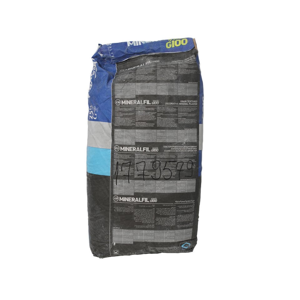 დეკორატიული ბათქაში MINERALFIL (2-იანი) 25 კგ-იანი ტომარა