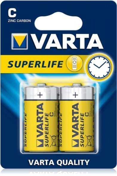 ელემენტი მარილოვანი VARTA Superlife C 1.5V 2 ც