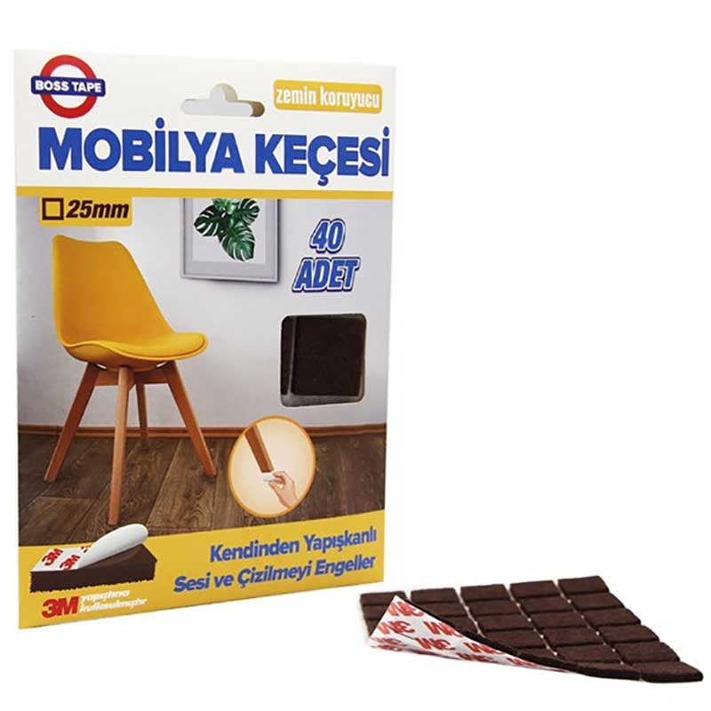 ავეჯის დამცავი წებოვანი ოთხკუთხედი 25მმ X 25მმ  