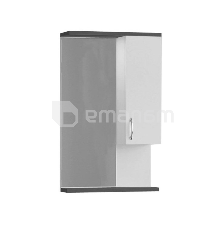 კარადა სარკით Denko Trend 55 თეთრი/ანტრაციტი ნაცრისფერი