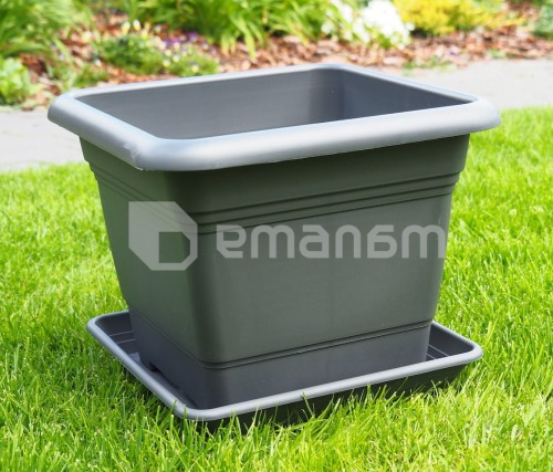 ეზოს პლასტმასის ქოთანი Scheurich 326/33 Metallic Grey