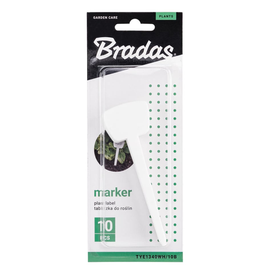 მცენარის მარკერი თეთრი Bradas 13x4 სმ 10 ც