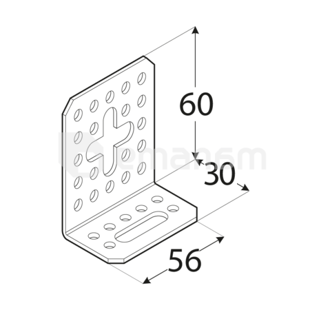 კუთხედი ანკერული Domax 4219 KRD5 60x30x56x2 მმ